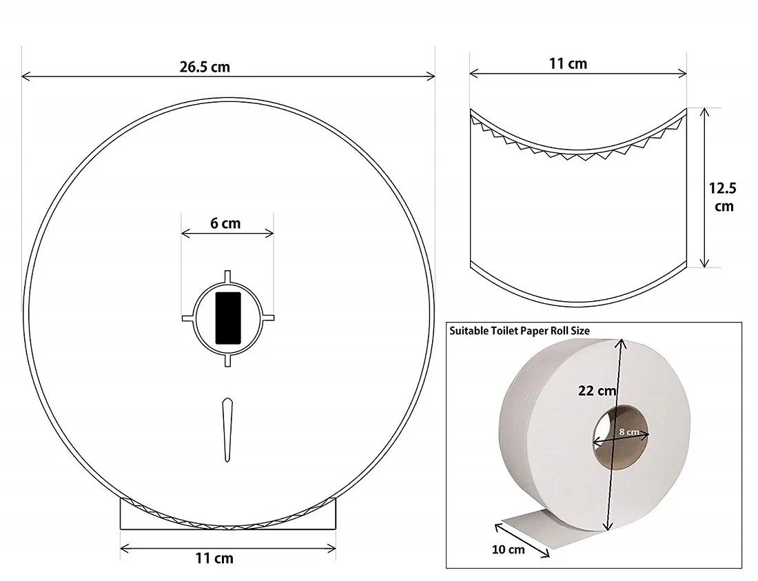 Stainless Steel Jumbo Toilet Roll Dispenser