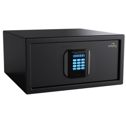 Black Hotel Safe Box With Spring Loaded Door