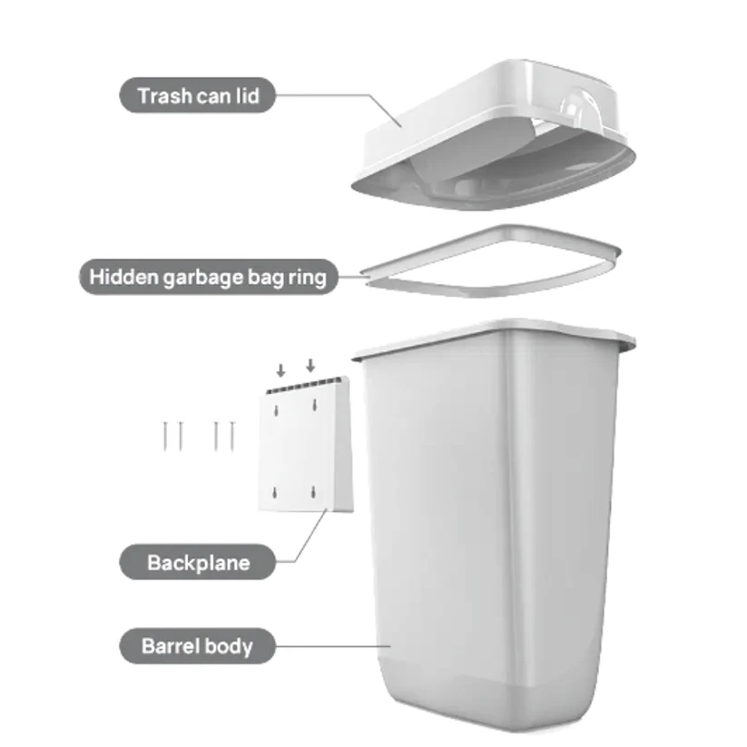 Plaza Waste Bin 32L – White